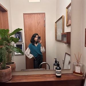 Green Knitted Sweater Vest